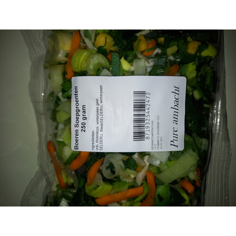 Boerensoepgroente, Prijs per zak 250 Gram